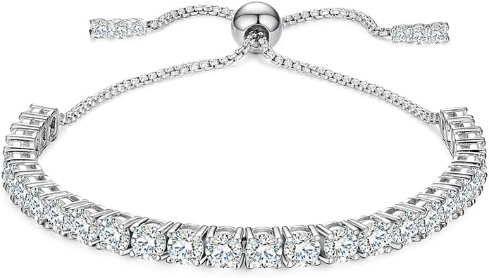 EcoGems Lab Grown Gemstone & Moissanite Bracelets – 14K/18K White or Yellow Gold Plated Sterling Silver – D Color VVS/VS Clarity – Elegant Sustainable Jewelry Gift with Gift Box