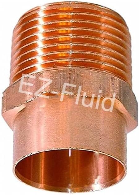 EZ-FLUID Plumbing 1-1/4" C X MIP LF Copper Male NPT Adapter Pressure Copper by EZ-FLUIDPlumbingProducts