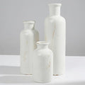 White Ceramic Vase Set of 3, Vintage Vases by CheeryStow