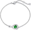 FANCIME Love Bracelet 925 Sterling Silver Infinity Birthstone Bracelets for Women Fine Jewelry Birthday Christmas Gifts for Her Mom Wife, Chain Length 6.7"+1.2" Extend