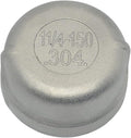 1-1/4" 1.25" Cap, NPT Female Threaded Cast Pipe Fitting, Stainless Steel 304 by Megairon