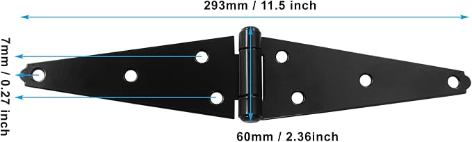 Hordion 2Pcs Strap Hinge Shed Door Hinges, 6 Inch Heavy Duty Gate Hinges | - Image 2