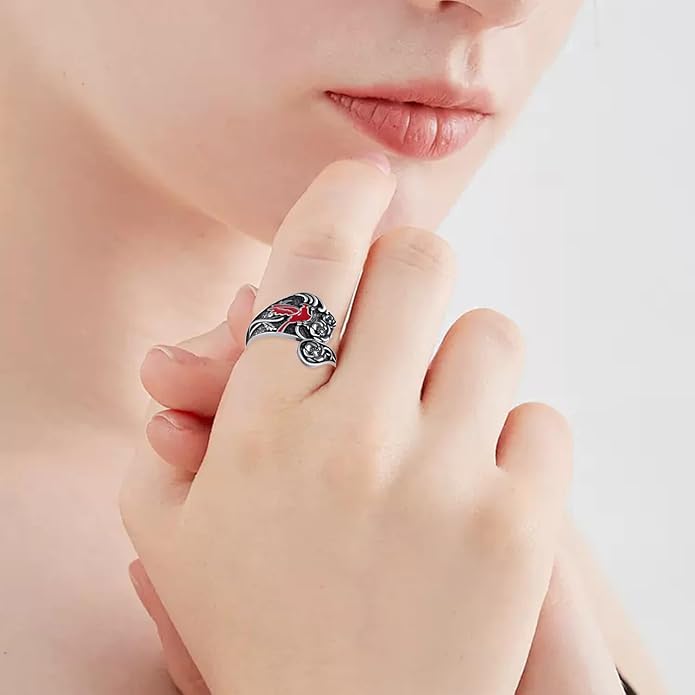 Spoon Rings for Women 925 Sterling Silver Hummingbird/Butterfly/Bee/Red Cardinal/Pink Flamingo Adjustable Thumb Rings Vintage Boho Antique Jewelry Gifts