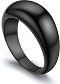 GOLDCHIC JEWELRY Chunky Dome Ring for Women, Stainless Steel Bold Stacking Croissant Statement Ring For Men (Size 7-12, Custom)