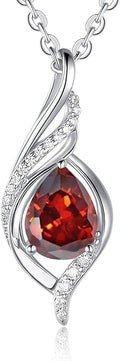 Birthstone Necklaces for Women Infinity Pendant S925 Sterling Silver Teardrop Pendant Necklace Anniversary Birthday Gifts for Women Wife Christmas Gifts for Her Mom Lady