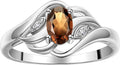 Rylos Ring featuring Classic Style, 6X4MM Birthstone Gemstone, & Diamonds - Elegant Jewelry for Women in Sterling Silver, Sizes 5-10