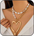Atiptu Gold Chunky Cross Necklace for Women Statement Cross Pendant Necklace Layered Hammered Bold Cross Necklace Vintage Toggle Clasp Necklace Jewelry