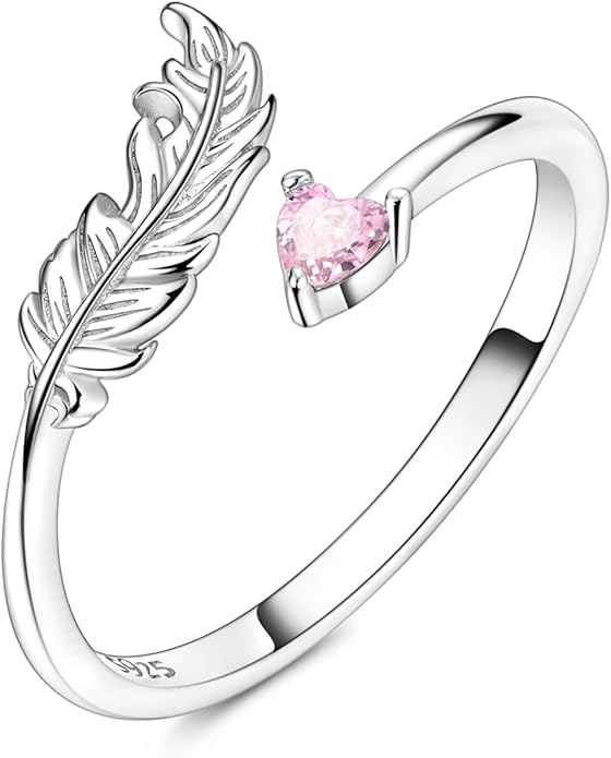 Parmuz 925 Sterling Silver Adjustable Ring for Woman Stackable Open Lucky Ring Eternity Bands Dainty CZ Statement Engagement