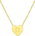 YL Initial Necklace 925 Sterling Silver Heart Letter Pendant A-Z Alphabet Cubic Zirconia Jewelry for Women