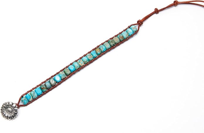 ZOSOJONA 7 Chakra Bracelet Bohemian Handmade Leather Wrap Healing Protection Natural Stone Yoga Beaded Bracelets Boho Friendship Jewelry