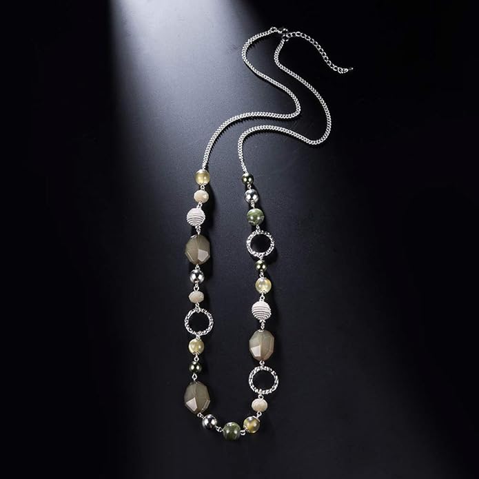 PEARL&CLUB Long Beaded Necklaces For Women - Sweater Chain Fashion Jewelry Necklace Gifts For Women