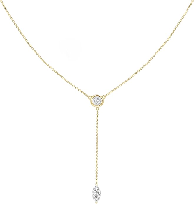 Gold Necklace for Women, Dainty Gold Long Necklaces 14k Gold Plated Prom Lariat Necklace Cute Choker Necklaces for Women Trendy Stuff Fashion Costume Gold Accessories Christmas Jewelry Gifts