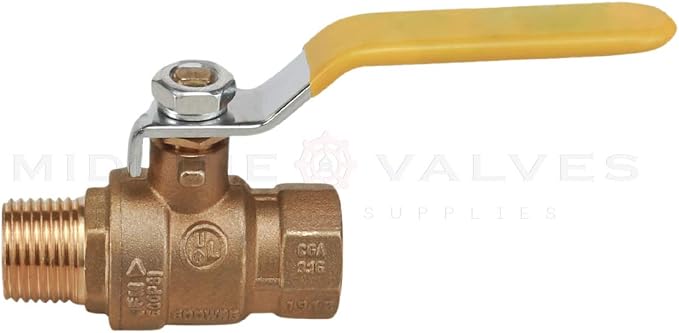 Midline Valve 822MF223-5 Premium Brass Full Port Ball Valve 1 in. FIP x MIP - Image 6