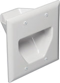 DATA COMM Electronics 45-0002-WH 2-Gang Recessed Low Voltage Wall Plate Cable by DATACOMM