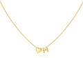 M MOOHAM Valentines Gifts for Kids Her - Heart Initial Necklaces for Women Girls 14K Gold Plated Tiny Heart Necklace Jewelry for Kids Personalized Birthday Gifts for Teen Girls Trendy