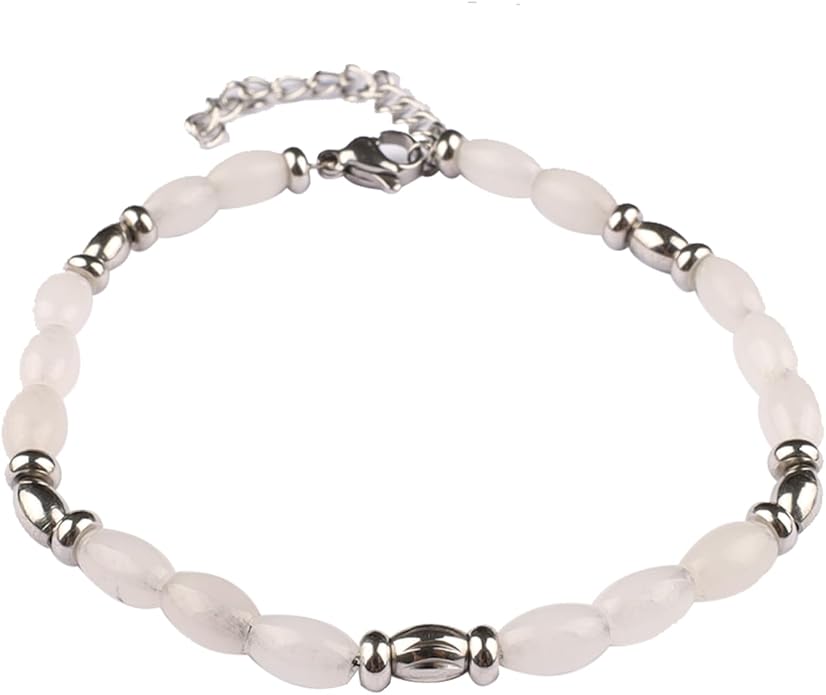 Natural Gem Stone Beaded Bracelets for Women Adjustable Stainless Steel Agate Lapis Tiger Eye Aventurine Rose Quartz