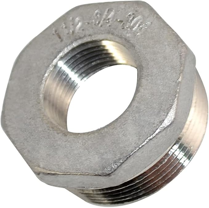 1-1/2" Male x 3/4" Female Thread Reducer Bushing Pipe Fitting, Stainless steel by DANSPEEDBALLVALUES
