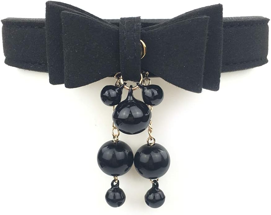 Bell Choker Collar Necklace Lolita Bow Collar Cat Kitty Velvet Necklace