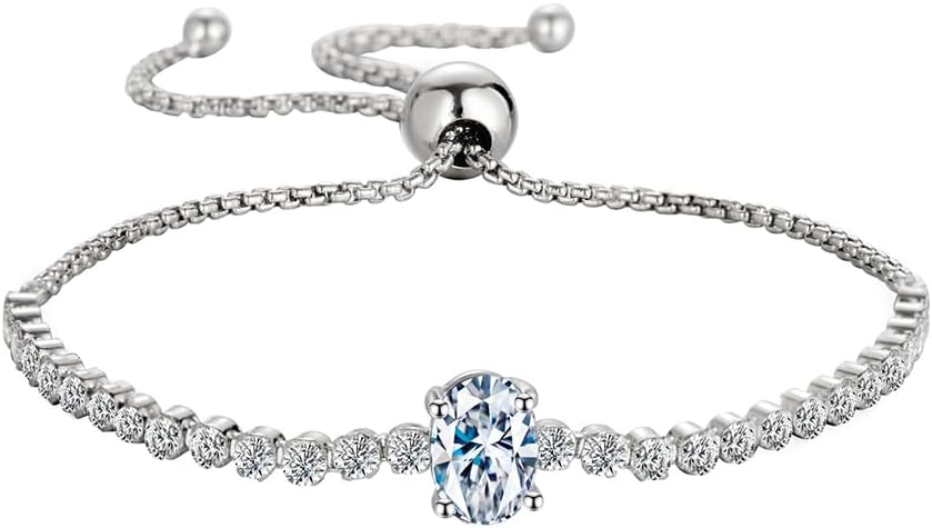 14K Gold Adjustable Diamond Bracelet for Women | Round/Oval/Princess Cut D-Color VVS1 | Ideal Gift for Birthdays & Special Events