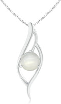 Angara Natural Moonstone Pendant for Women | Moonstone Angel Wing Bypass Pendant in 14K Solid Gold/Platinum With 18" Chain | Birthday, Anniversary, Gemstone Jewelry Gift