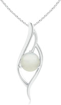Angara Natural Moonstone Pendant for Women | Moonstone Angel Wing Bypass Pendant in 14K Solid Gold/Platinum With 18" Chain | Birthday, Anniversary, Gemstone Jewelry Gift