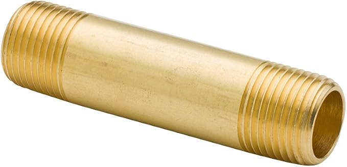 Brass Long Nipple Pipe Fitting, 1/8" NPT Male x 1/8" NPT Male, 2-1/2" Length - Image 3