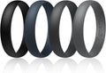 Egnaro Silicone Rings for Her, Rubber Wedding bands for Him, Breathable Engagement thin Unisex Design, Variety Multipack 1-7