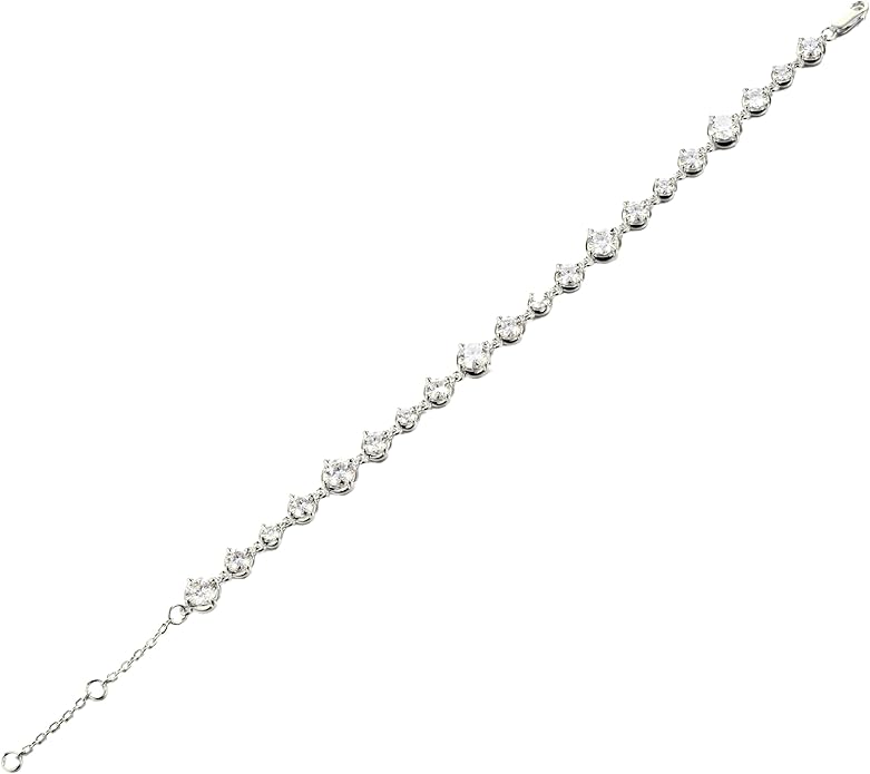 EcoGems Lab Grown Gemstone & Moissanite Bracelets – 14K/18K White or Yellow Gold Plated Sterling Silver – D Color VVS/VS Clarity – Elegant Sustainable Jewelry Gift with Gift Box