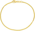 14K Yellow Gold 6-13 Inch 1.2mm-3.2mm Chain Bracelet Anklet for Women, Cuban Link Curb/Rope/Paper Clip/Round Snake/Herringbone/Bead/Water Wave, Thin Gold Chain Bracelet Durable Strong Real 14k Gold Chain Bracelet Anklet