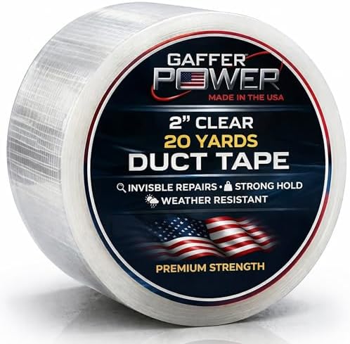 Gaffer Power Clear Repair Tape 2 in x 20 Yds, Waterproof, Made in USA by GafferPower