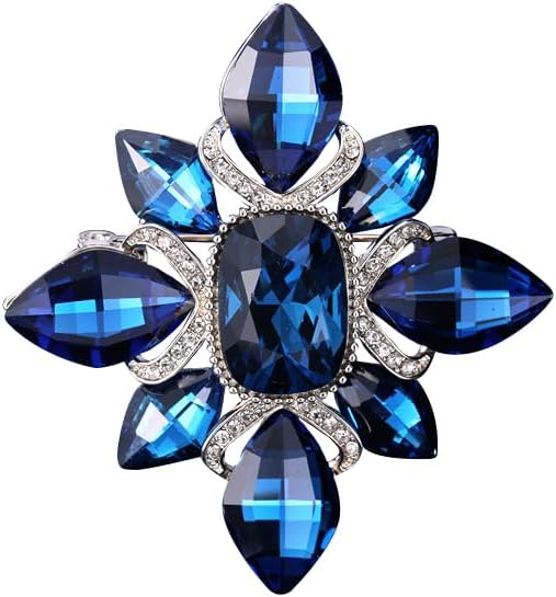 14K Gold Retro Moissanite Brooch, High-Grade Rhombus Flower Pin, Exquisite Court Style Jewelry for Women
