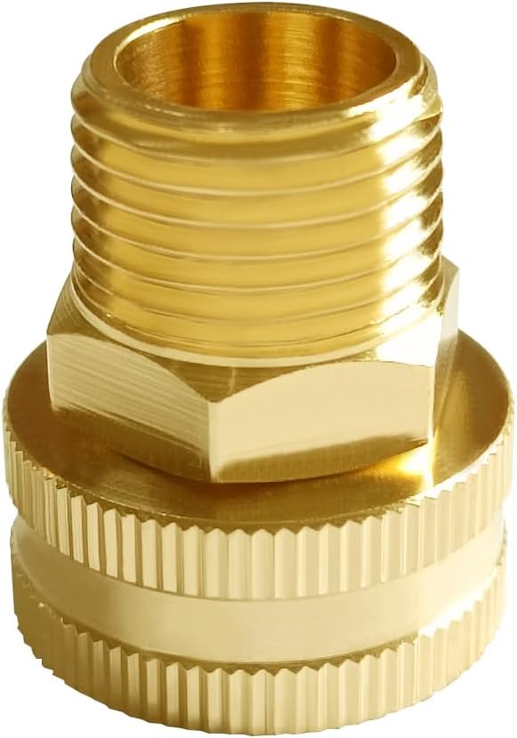 Joywayus 2PCS Brass Swivel Pipe Fitting 3/4" GHT Female x 1/2" NPT Male | - Image 5