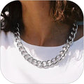 ChainsHouse Cuban Link Chain for Women Chunky Gold Necklace Stainless Steel/Gold Plated Choker Necklaces for Women, 12/16/20 mm Width Thick Chain Choker Punk Hip-Hop Jewelry,18-20"
