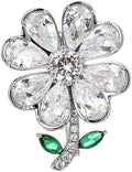 Flower Brooch Pin - Rhinestone Flower Pin 18k Gold Plated - Thanksgiving Day, Birthday, Wedding Gifts for Mom, Wife