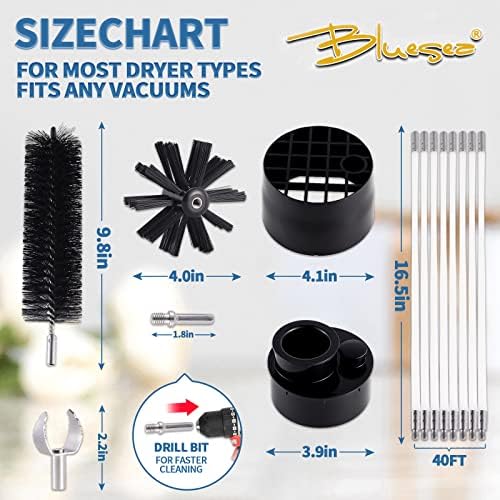 Bluesea 7 Pieces 40 Feet Dryer Vent Cleaner Kit, Reinforced Nylon Dryer Vent - Image 5