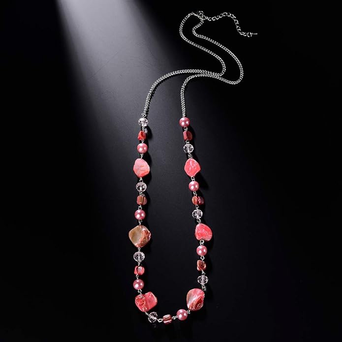 PEARL&CLUB Long Beaded Necklaces For Women - Sweater Chain Fashion Jewelry Necklace Gifts For Women