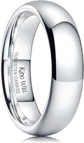 King Will Tungsten Carbide Wedding Band for Men Women Promise Rings for Couples Domed High Polish