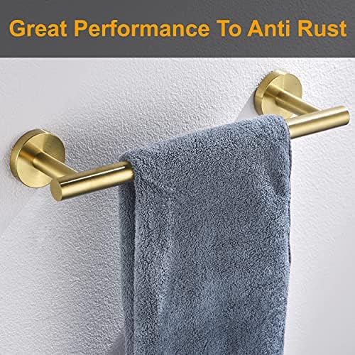 Nolimas Brushed Gold Bath Hand Towel Bar Single Bars Towel Rack Rod Classic - Image 5