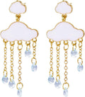 Acrylic Rain Cloud Earrings Cute Cloud Dangle Drop Earrings Colorful Crystal Raindrop Earrings for Women