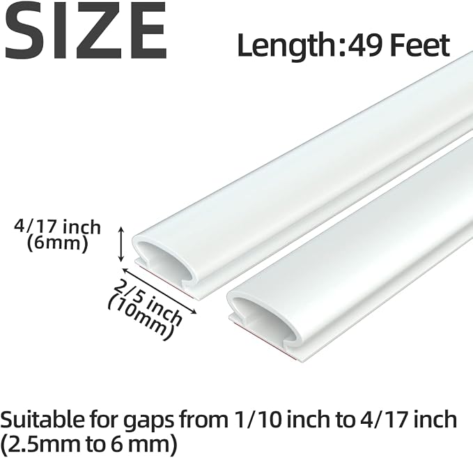 ESUFEIR 49Feet Door Weather Stripping Door Seal Strip, Self-Adhesive Rubber - Image 2