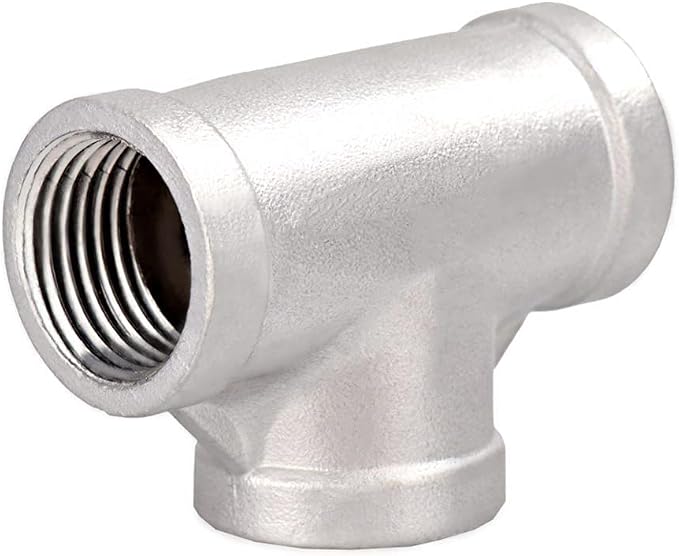 Beduan 2 PCS Stainless 1/2" Tee Female NPT T Shaped 3 Way Cast Pipe Fitting - Image 2