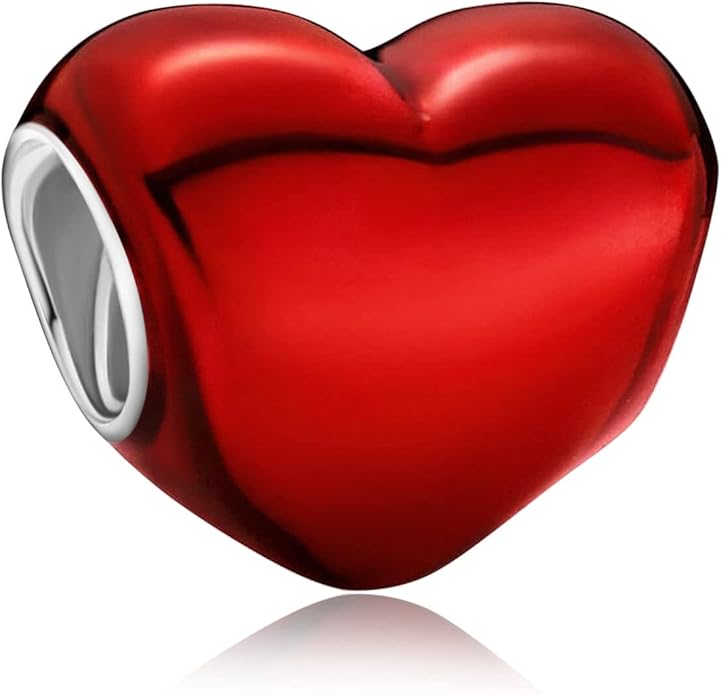 Birthday Fashion Love Heart Dangle Charm 925 Sterling Silver Charms fits Bracelets and Necklace Pendant Bead Charms Jewelry Present for Women Family Friends