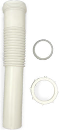 Plastic Drain Extension, 1-1/4 inch x 8 inch White Flexible tube by ProBuildersHardware