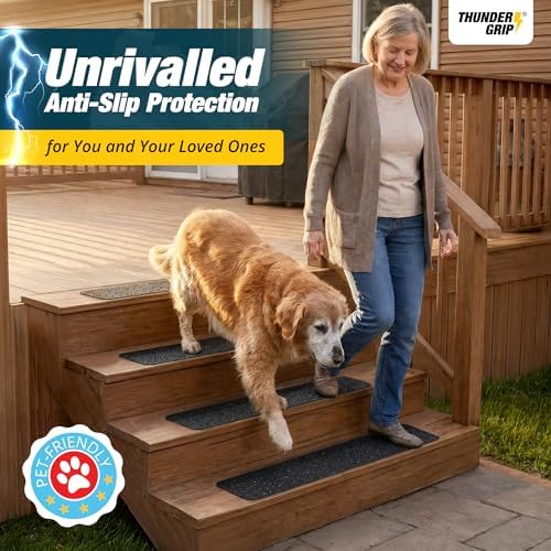 Outdoor Stair Treads Non-Slip 30" x 6" 12-Pack Waterproof 80-Grit Grip Tape - Image 6