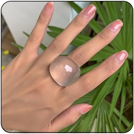 Colorful Chunky Acrylic Ring for Women,Vintage Statement Stackable Rings Candy Color Knuckle Finger Rings Y2K Fashion Classic Jewelry