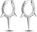 Parmuz 925 Sterling Silver Huggie Hoop Earrings Butterfly Posts Thick Chunky Hoops for Women Small Tiny cuff Cubic Zirconia Snake Heart Earring