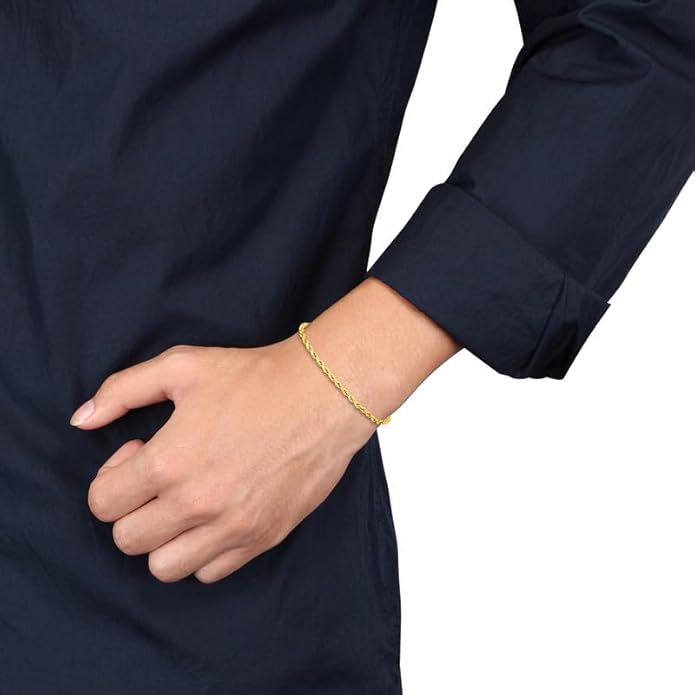 Gold Rope Chain Bracelet for Men & Women – 100% Real 10k or 14k Gold, Lightweight, Premium Craftsmanship