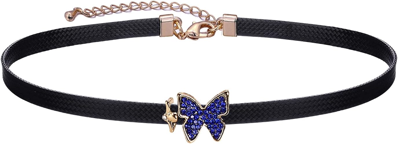 Yonhon Black Choker Necklace for Women,Gold/Siver Tone Choker Necklace with Elegant Pendantant