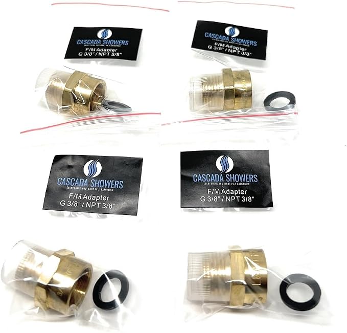 Cascada 3/8" G Thread Female to NPT Male Pipe Fittings | Lead-Free Brass Pipe - Image 6