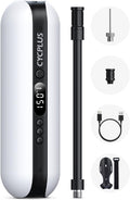 CYCPLUS Electric Air Compressor Portable Bicycle Pump Car Tire Inflator, Max 150 PSI, Auto Shut-Off Air Pump with Presta and Schrader Valves for All Bicycles Motorcycles and Cars